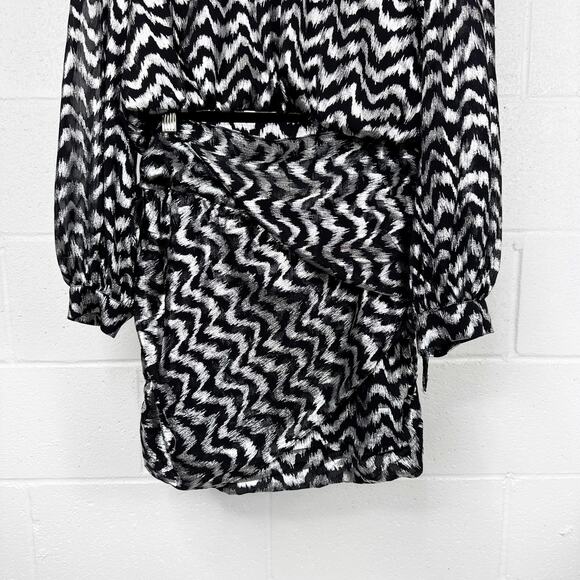 Zara Black and White Zigzag Dress - Picture 8 of 12
